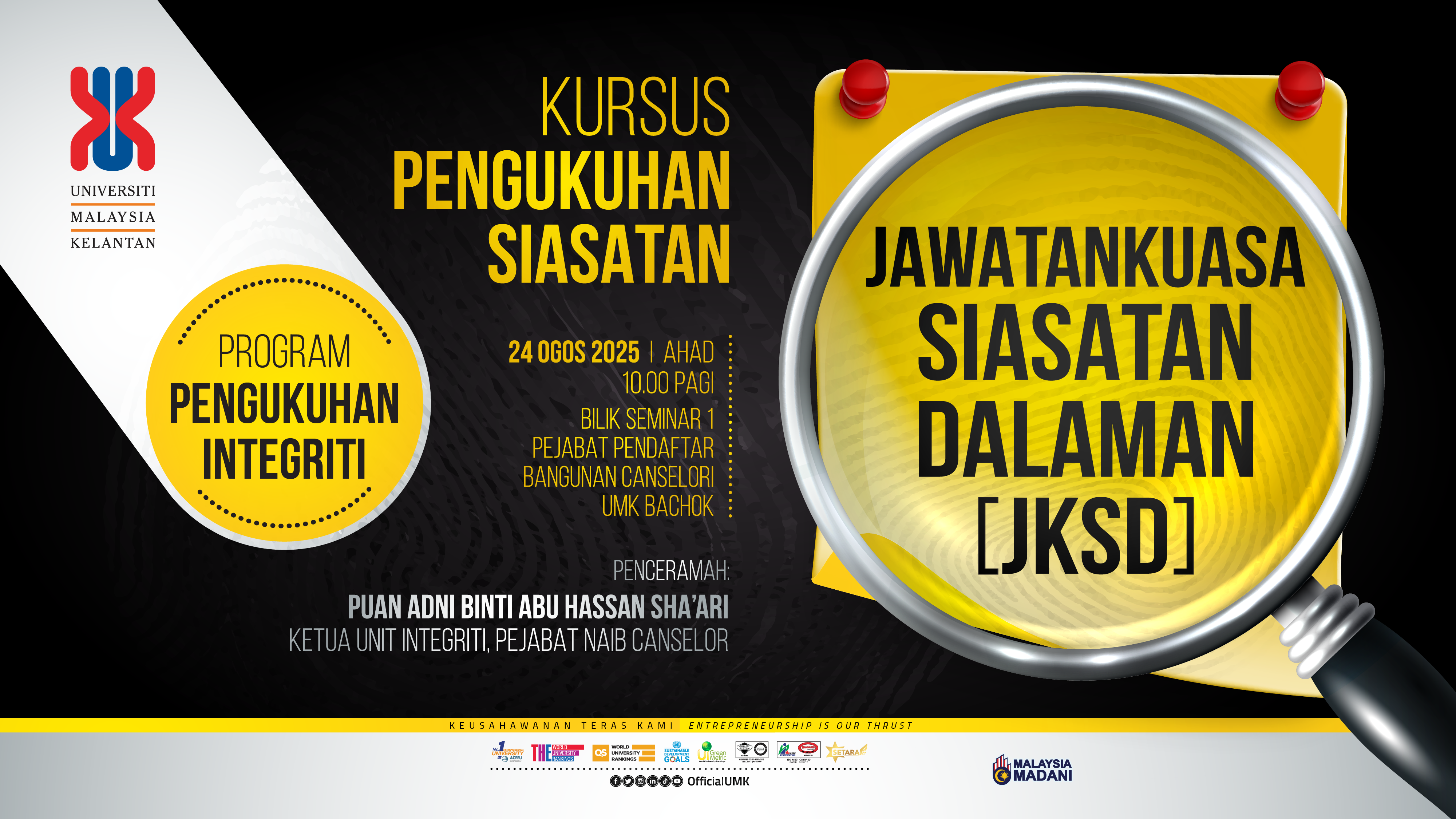 KURSUS PENGUKUHAN SIASATAN JAWATANKUASA SIASATAN DALAMAN (JKSD)